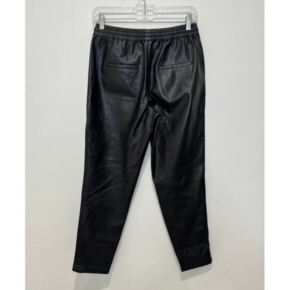 Blank NYC Black Faux Leather Jogger Pants, Ankle Cropped, Women's Size 24 - Picture 2 of 4